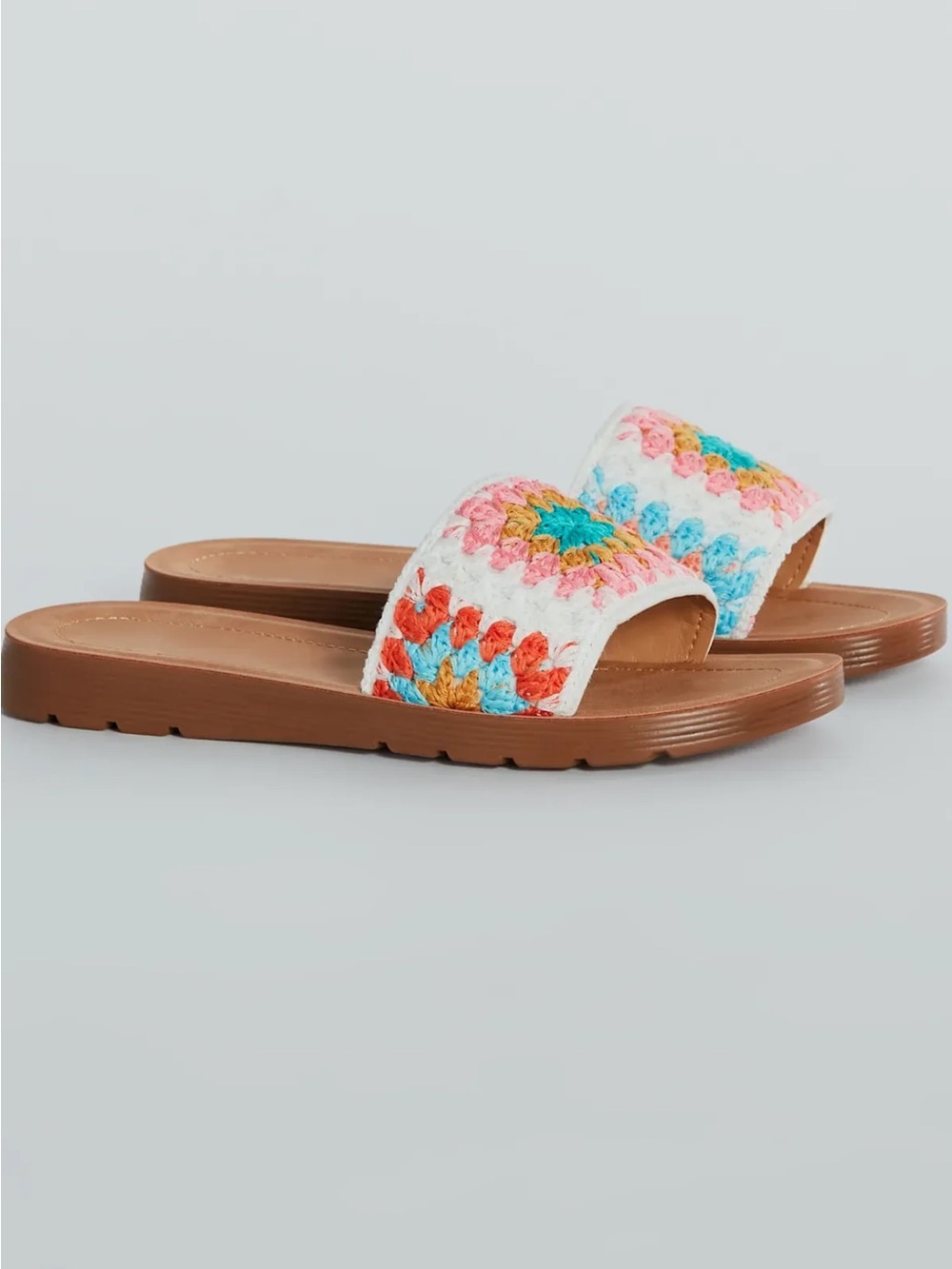 Forever Multicolor Crochet Slide Sandals